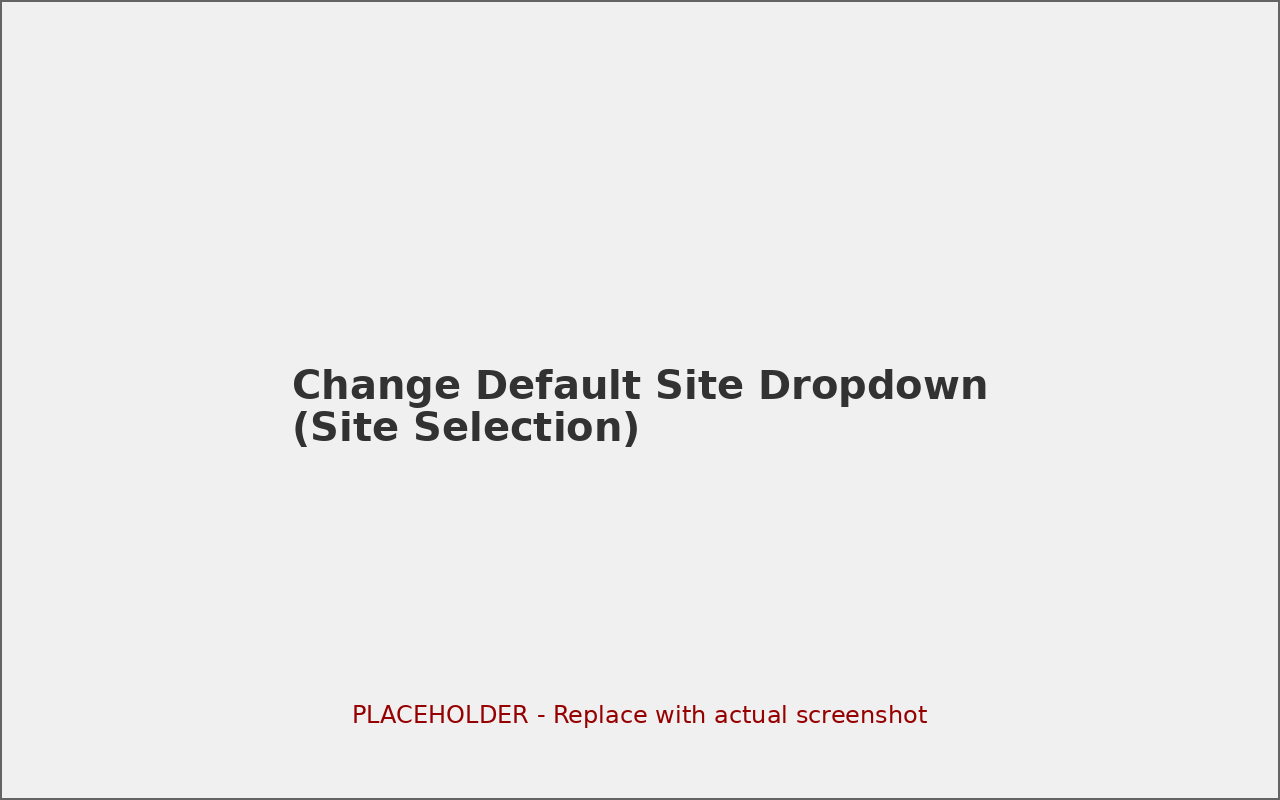 Change Default Site dropdown selection