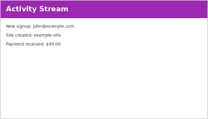 Activity Stream widget