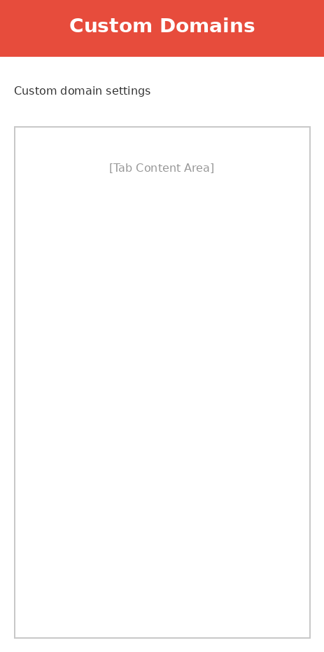 Custom Domains tab with Allow Custom Domains toggle