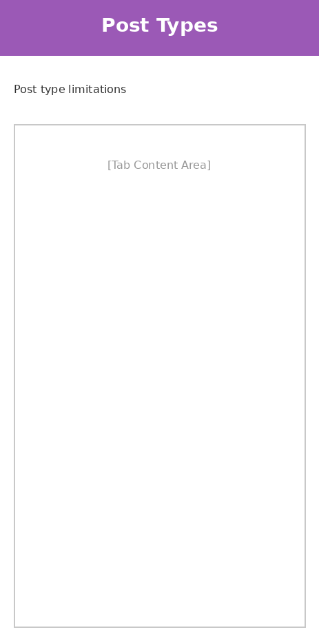 Post Types tab