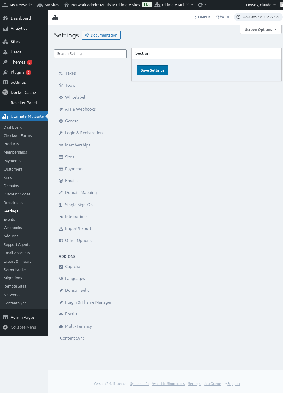 Domain mapping settings full page