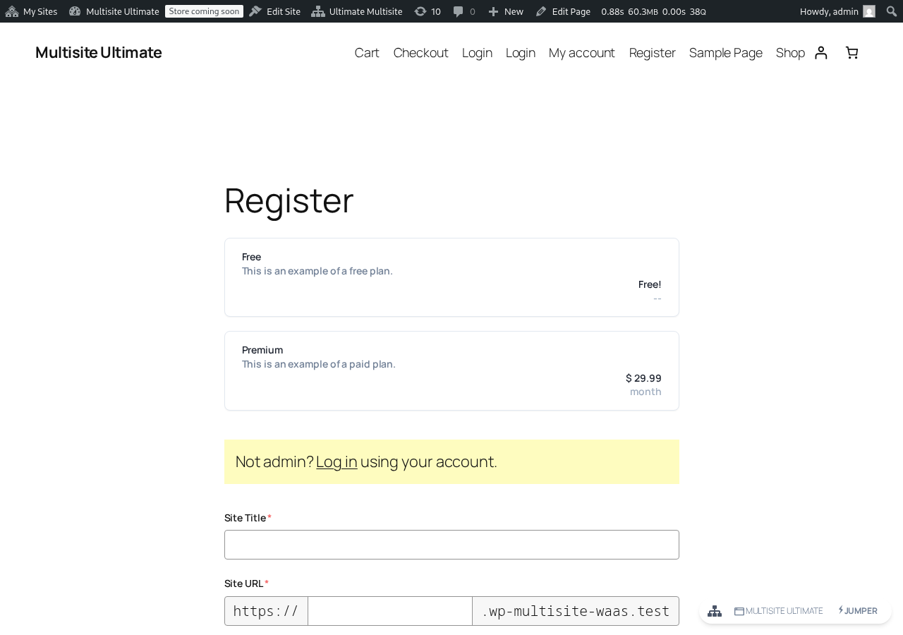 Tabla de precios de checkout en el frontend