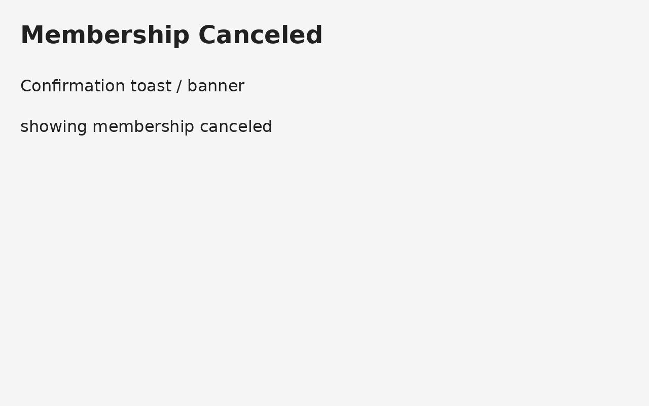 Confirmación de membresía cancelada