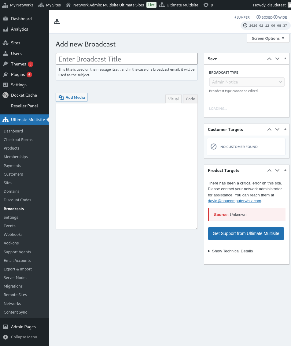Broadcast સંપાદન ઇન્ટરફેસ