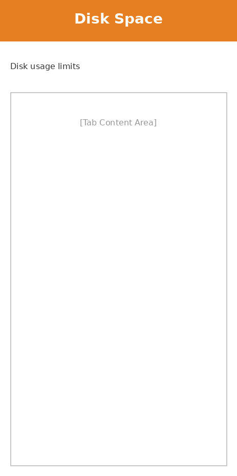 ડિસ્ક સ્પેસ ટેબ