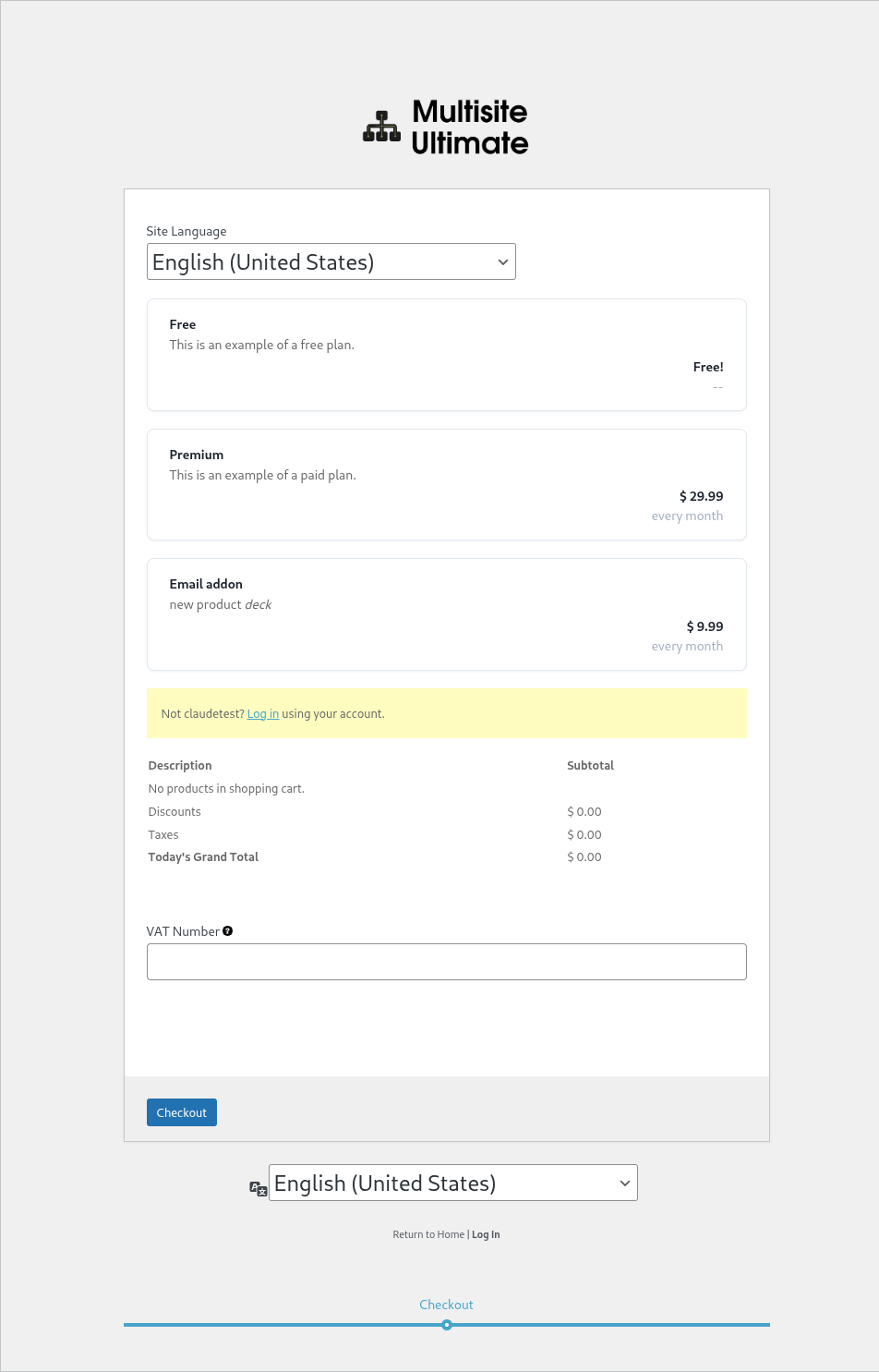 Pagina di registrazione