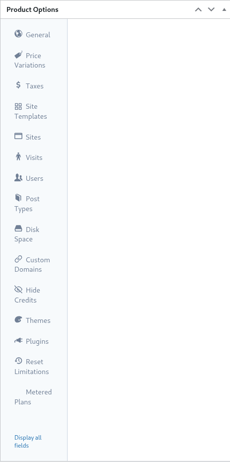 Product theme limitations interface