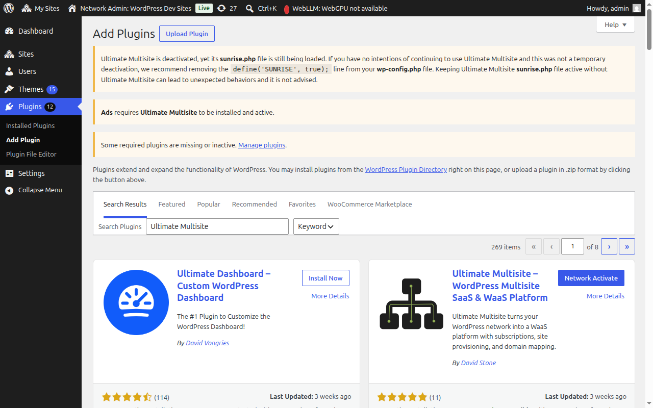 ผลการค้นหาแสดง Ultimate Multisite