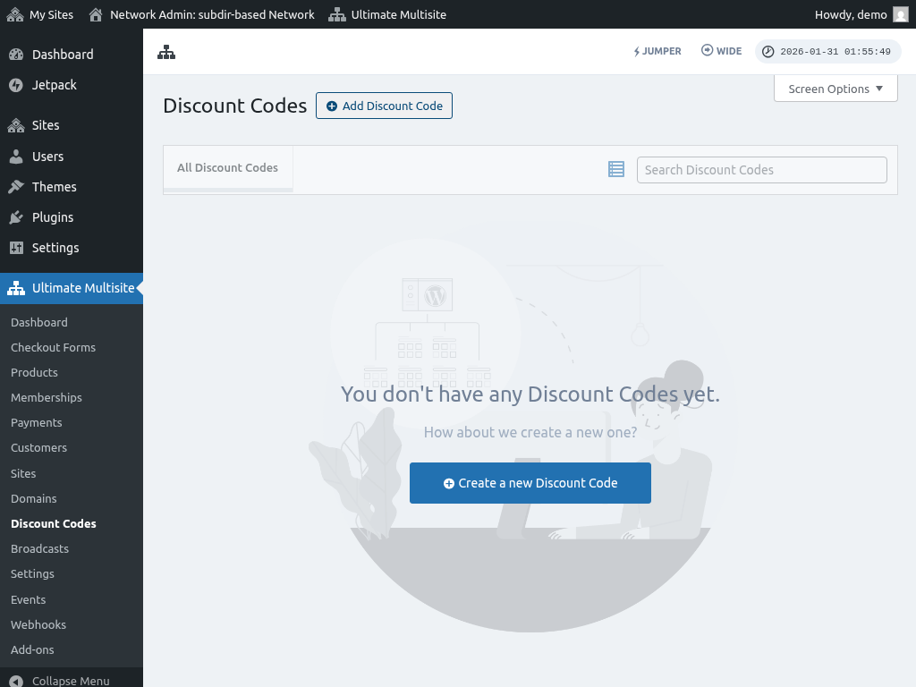 Discount Codes list